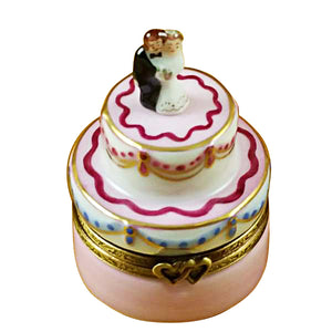 Rochard "Mini Wedding Cake with Bride and Groom" Limoges Box