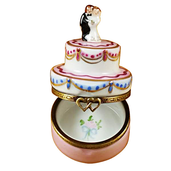 Load image into Gallery viewer, Rochard &quot;Mini Wedding Cake with Bride and Groom&quot; Limoges Box
