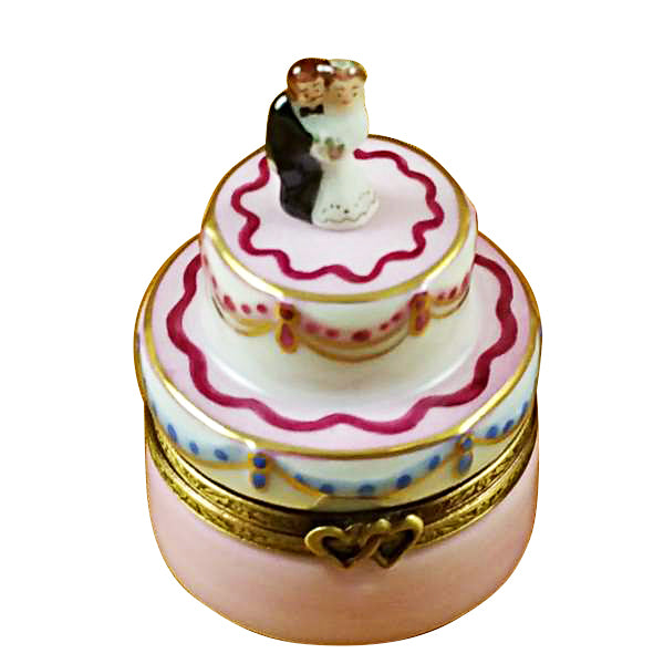 Load image into Gallery viewer, Rochard &quot;Mini Wedding Cake with Bride and Groom&quot; Limoges Box
