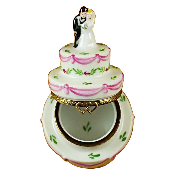 Load image into Gallery viewer, Rochard &quot;Wedding Cake with Bride and Groom&quot; Limoges Box
