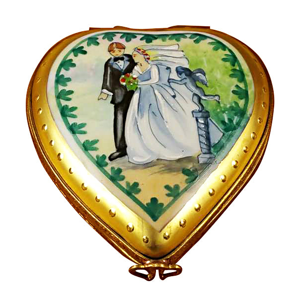 Load image into Gallery viewer, Rochard &quot;Heart with Wedding Couple - Studio Collection&quot; Limoges Box

