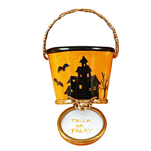 Rochard "Halloween Pail with Pumpkin" Limoges Box