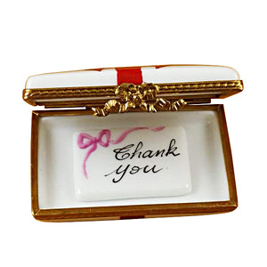 Rochard "Gift Box with Red Bow - Thank You" Limoges Box