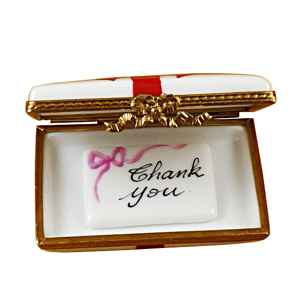Load image into Gallery viewer, Rochard &quot;Gift Box with Red Bow - Thank You&quot; Limoges Box
