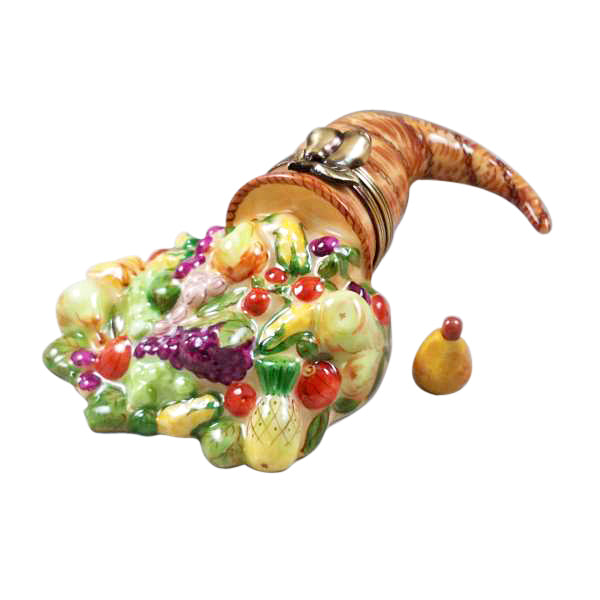 Load image into Gallery viewer, Rochard &quot;Cornucopia with Removable Pear&quot; Limoges Box
