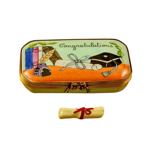 Rochard "Congratulations Oval With Diploma" Limoges Box