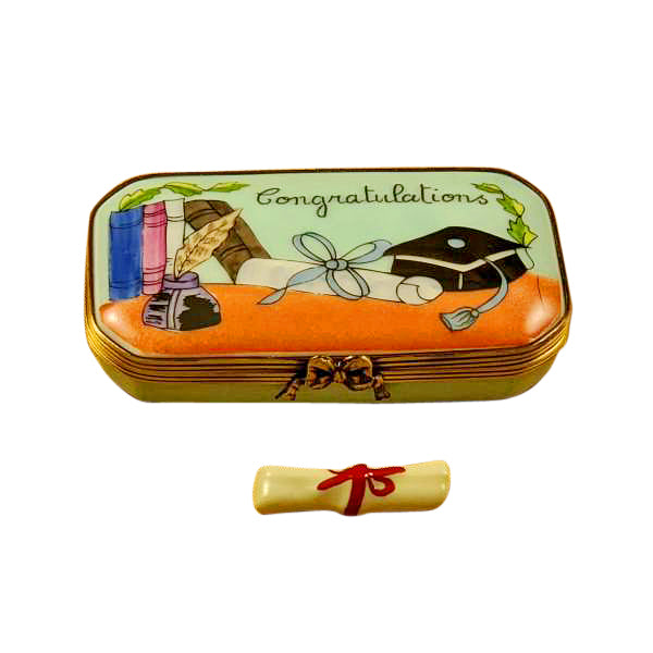 Load image into Gallery viewer, Rochard &quot;Congratulations Oval With Diploma&quot; Limoges Box
