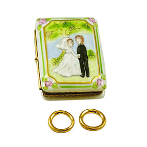 Rochard "Wedding Book With 2 Removable Gold Rings" Limoges Box