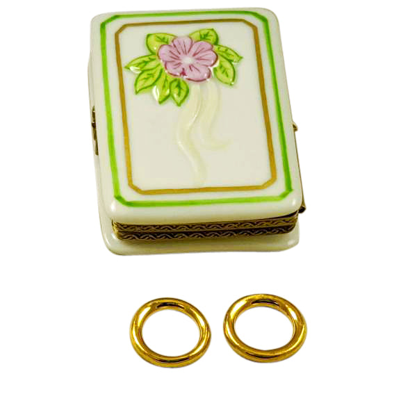 Load image into Gallery viewer, Rochard &quot;Wedding Book With 2 Removable Gold Rings&quot; Limoges Box
