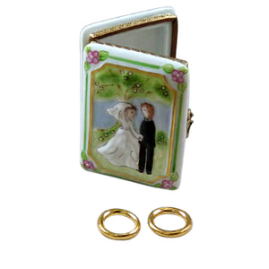 Rochard "Wedding Book With 2 Removable Gold Rings" Limoges Box