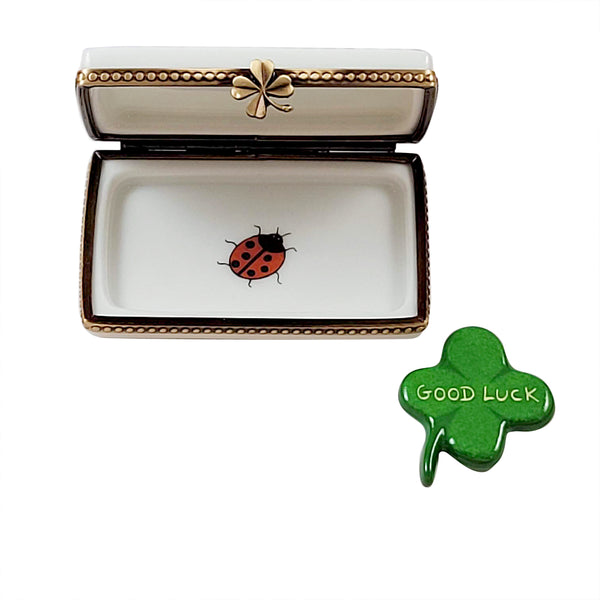 Load image into Gallery viewer, Rochard &quot;Irish Good Luck with Removable Four Leaf Clover&quot; Limoges Box
