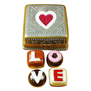Rochard "Square Box with "Love" Truffles" Limoges Box