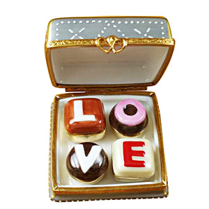 Rochard "Square Box with "Love" Truffles" Limoges Box