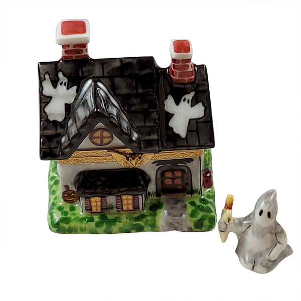 Load image into Gallery viewer, Rochard &quot;Haunted House with Removable Ghost&quot; Limoges Box
