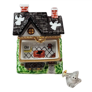 Rochard "Haunted House with Removable Ghost" Limoges Box