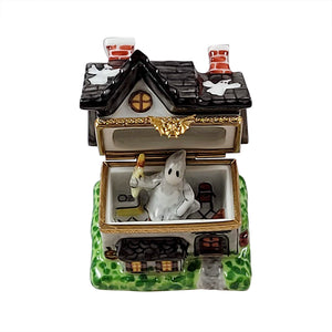 Rochard "Haunted House with Removable Ghost" Limoges Box