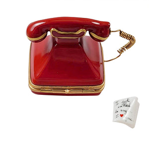 Rochard "Red Telephone with Letter" Limoges Box