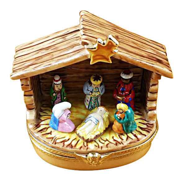Load image into Gallery viewer, Rochard &quot;Nativity Stable&quot; Limoges Box
