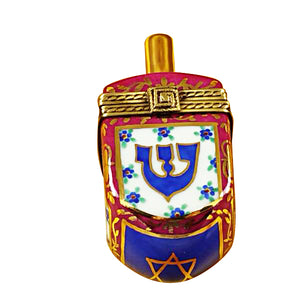 Rochard "Dreidel Blue & Maroon" Limoges Box