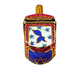 Rochard "Dreidel Blue & Maroon" Limoges Box