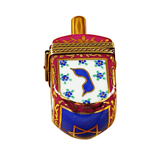 Rochard "Dreidel Blue & Maroon" Limoges Box
