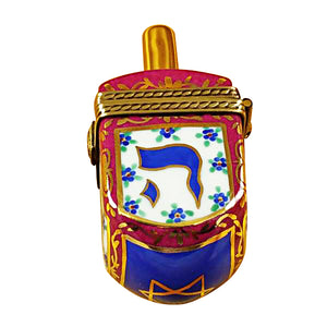 Rochard "Dreidel Blue & Maroon" Limoges Box
