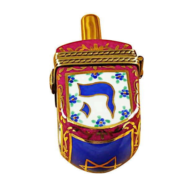 Load image into Gallery viewer, Rochard &quot;Dreidel Blue &amp; Maroon&quot; Limoges Box
