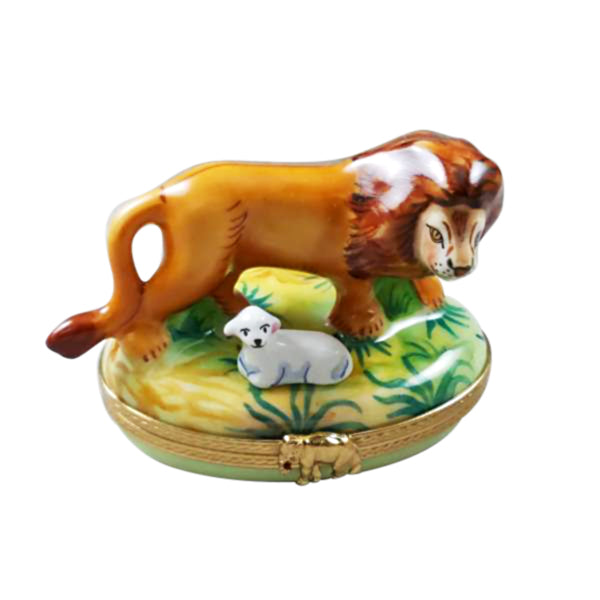Load image into Gallery viewer, Rochard &quot;Lion and a Lamb&quot; Limoges Box

