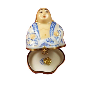 Rochard "Buddha with Removable Gold Lotus Flower" Limoges Box