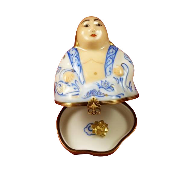 Load image into Gallery viewer, Rochard &quot;Buddha with Removable Gold Lotus Flower&quot; Limoges Box
