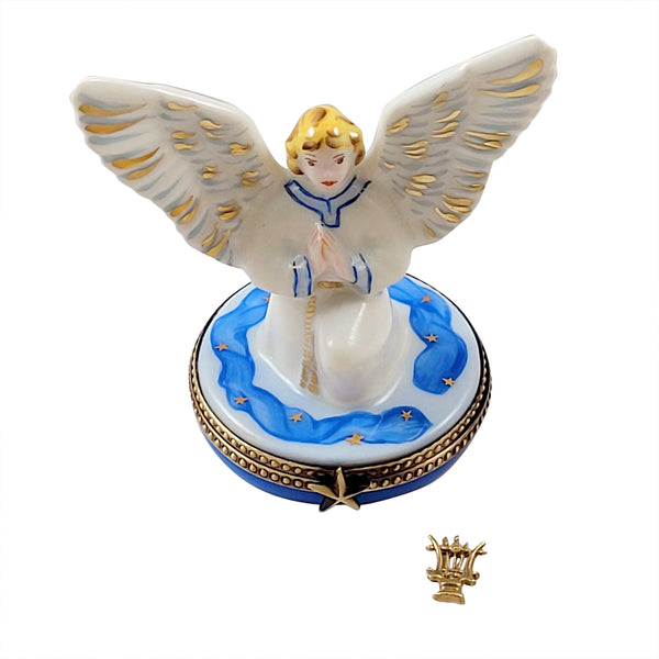 Load image into Gallery viewer, Rochard &quot;Angel Gabriel with Brass Instrument&quot; Limoges Box
