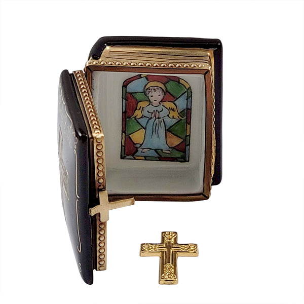 Load image into Gallery viewer, Rochard &quot;Black Bible with Removable Brass Cross&quot; Limoges Box
