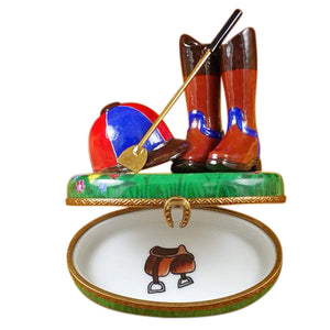 Rochard "Riding Set with Hat, Stick & Boots" Limoges Box