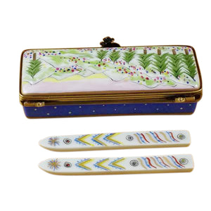 Rochard "Ski Box with Skis" Limoges Box
