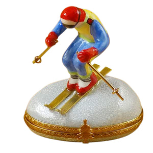 Rochard "Skier on Mountain" Limoges Box