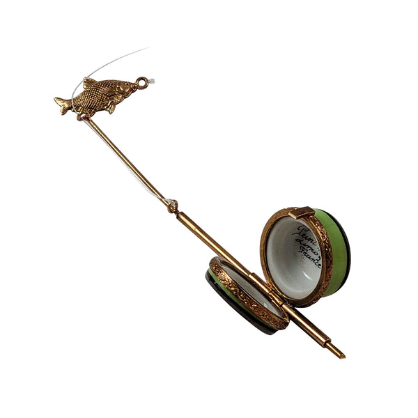 Load image into Gallery viewer, Rochard &quot;Fly Fishing Rod with Fish&quot; Limoges Box
