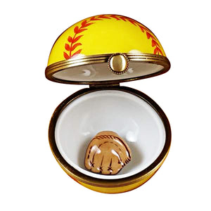 Rochard "Softball with Removable Glove" Limoges Box