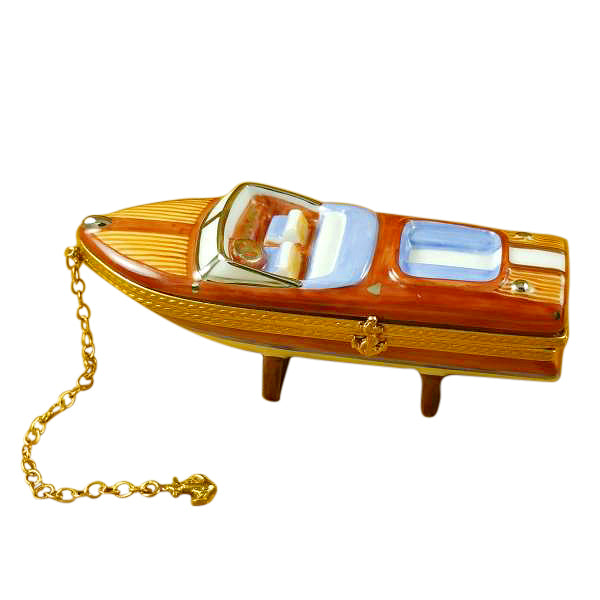 Load image into Gallery viewer, Rochard &quot;7361 Run Speed Boat&quot; Limoges Box
