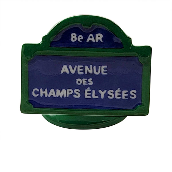 Load image into Gallery viewer, Rochard &quot;Champs Elysee Street Sign&quot; Limoges Box
