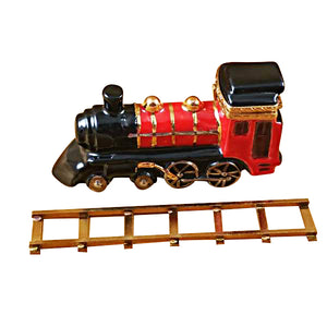 Rochard "Locomotive / Train on Brass Track" Limoges Box