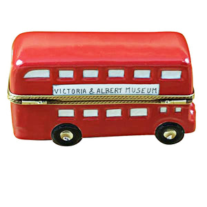Rochard "London Double Decker Bus with Removable Ticket" Limoges Box