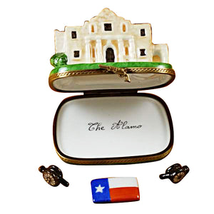 Rochard "The Alamo with Cannons and Texas Flag" Limoges Box
