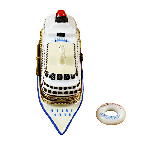 Load image into Gallery viewer, Rochard &quot;Cruise Ship with Life Buoy&quot; Limoges Box
