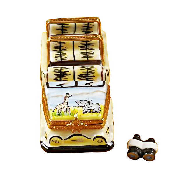 Load image into Gallery viewer, Rochard "Africa Safari Vehicle with Binoculars" Limoges Box
