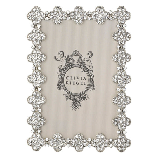 Load image into Gallery viewer, Olivia Riegel Silver Pavé Clover 4&quot; x 6&quot; Frame
