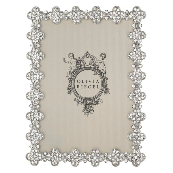 Load image into Gallery viewer, Olivia Riegel Silver Pavé Clover 5&quot; x 7&quot; Frame
