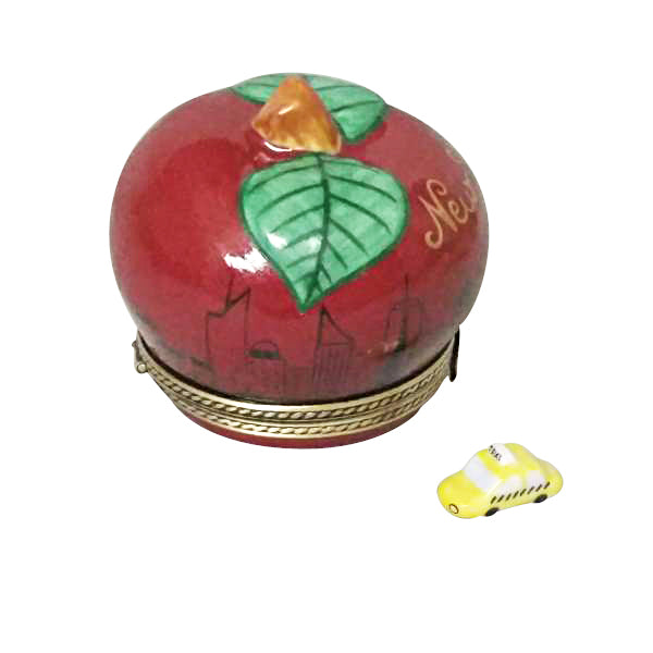 Load image into Gallery viewer, Rochard &quot;I Love New York Apple with Removable Taxi&quot; Limoges Box
