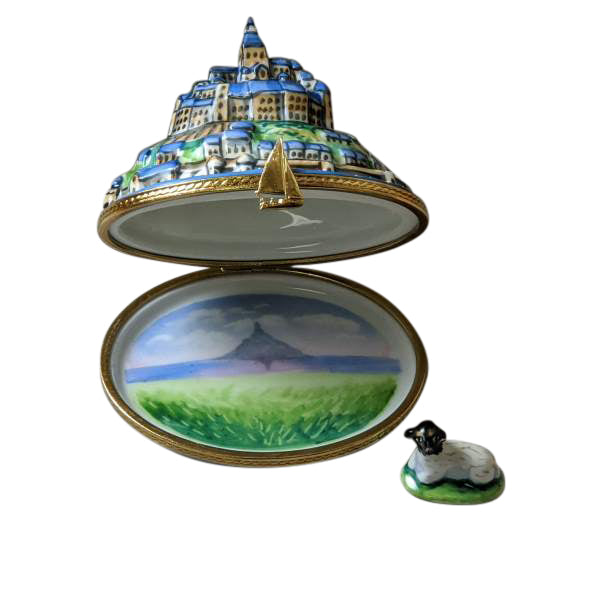 Load image into Gallery viewer, Rochard &quot;Mount Saint Michele With Removable Lamb&quot; Limoges Box

