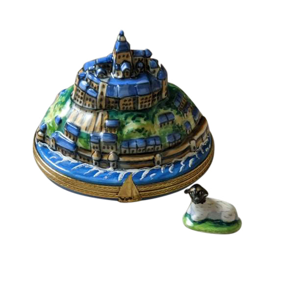 Load image into Gallery viewer, Rochard &quot;Mount Saint Michele With Removable Lamb&quot; Limoges Box

