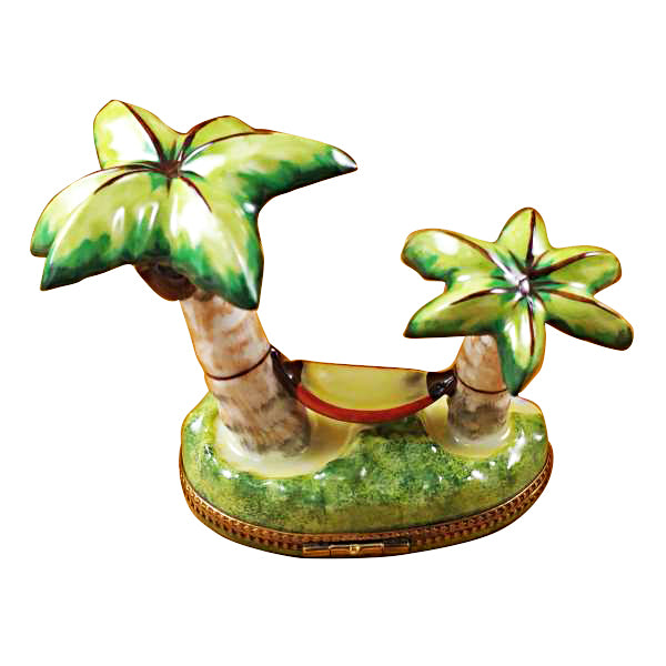 Load image into Gallery viewer, Rochard "Palm Tree with Hammock" Limoges Box
